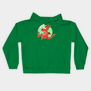 Sitting Welsh dragon Kids Hoodie